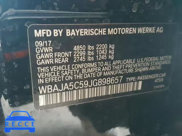 2018 BMW 530 I WBAJA5C59JG898657 image 9