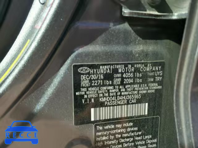 2017 HYUNDAI ELANTRA SP KMHD04LB4HU365965 image 9