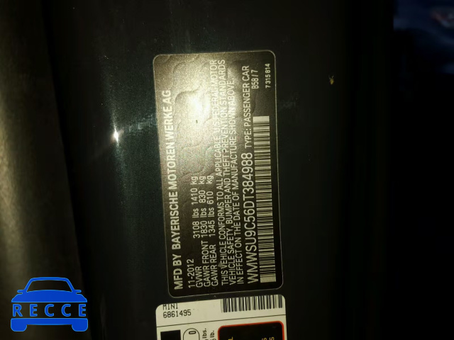 2013 MINI COOPER JOH WMWSU9C56DT384988 Bild 9