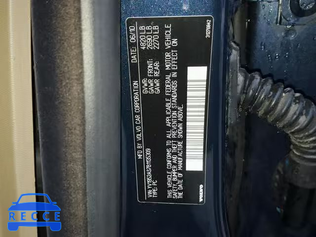 2011 VOLVO S80 3.2 YV1952AS7B1135309 image 9
