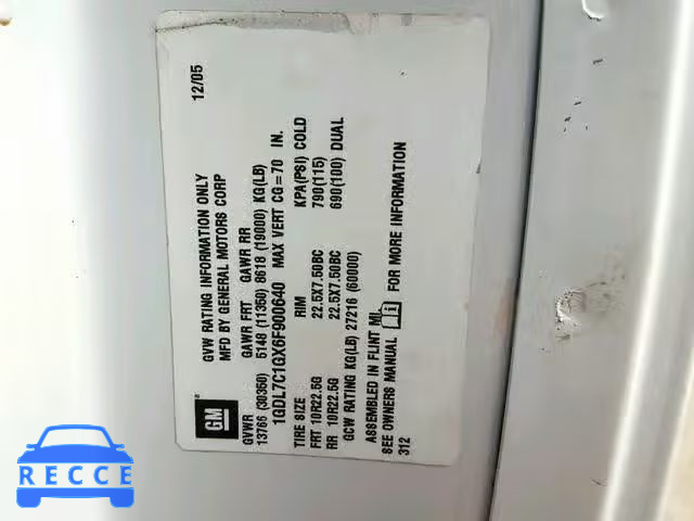 2006 GMC C7500 C7C0 1GDL7C1GX6F900640 image 9