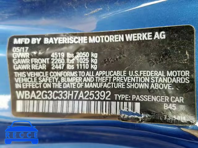 2017 BMW M240XI WBA2G3C33H7A25392 зображення 9