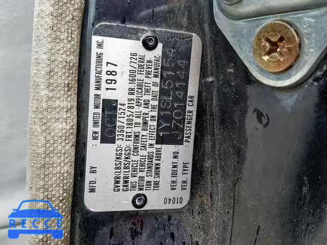1988 CHEVROLET NOVA 1Y1SL5154JZ014144 image 9