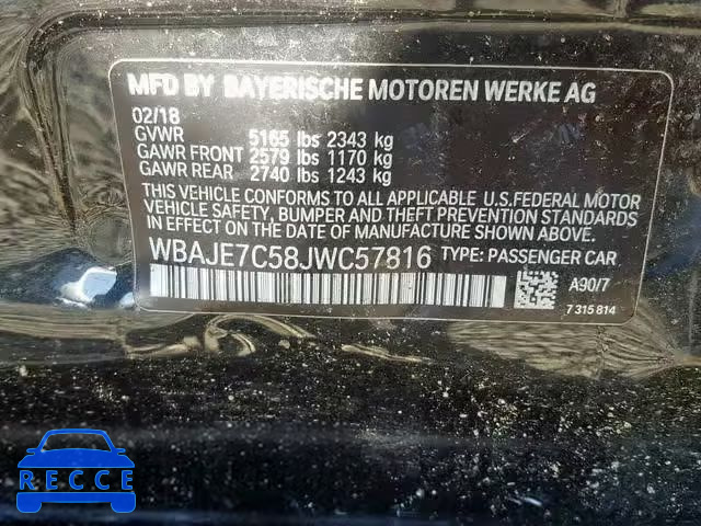 2018 BMW 540 XI WBAJE7C58JWC57816 image 9