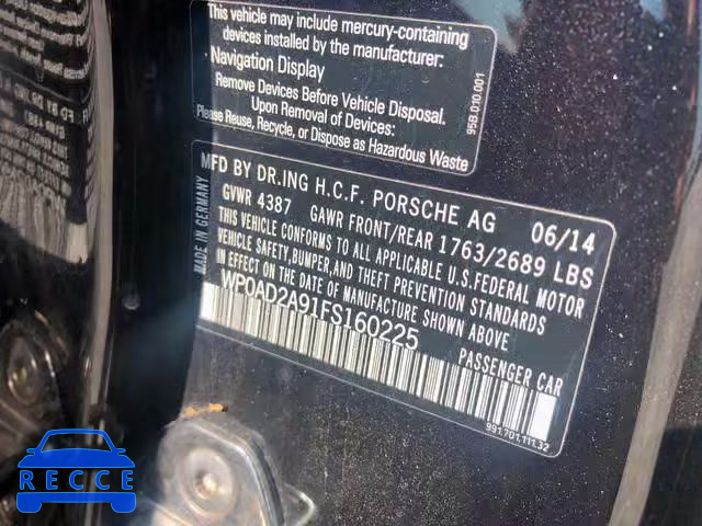 2015 PORSCHE 911 TURBO WP0AD2A91FS160225 image 9