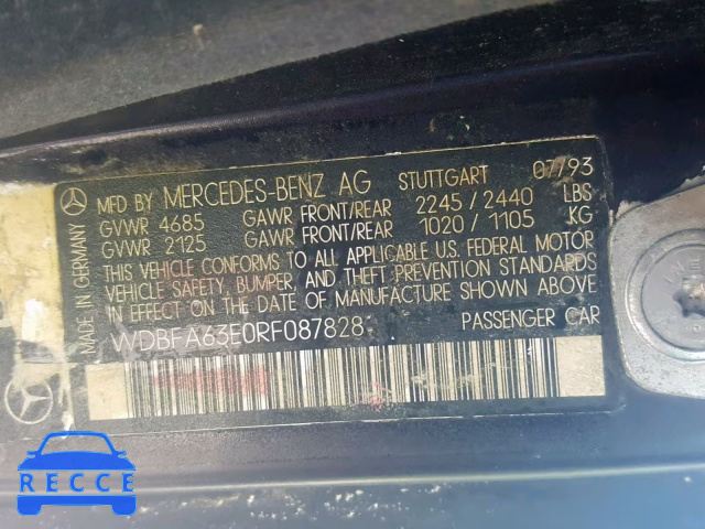 1994 MERCEDES-BENZ SL 320 WDBFA63E0RF087828 зображення 9
