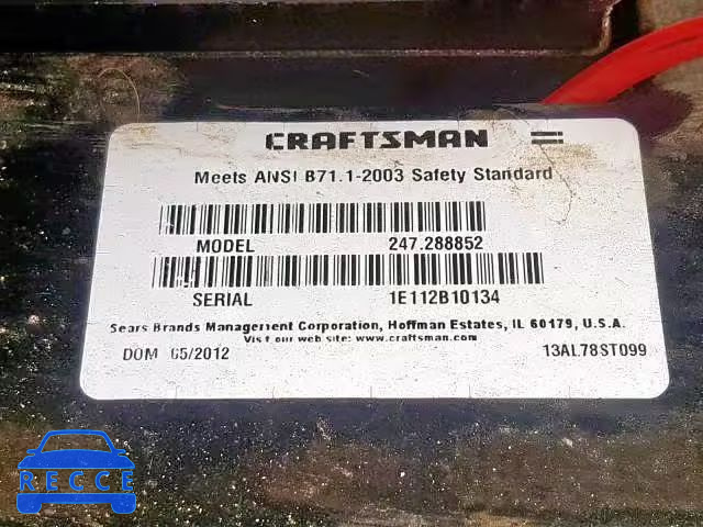 2011 CRAF LAWN MOWER 1E112B10134 image 9