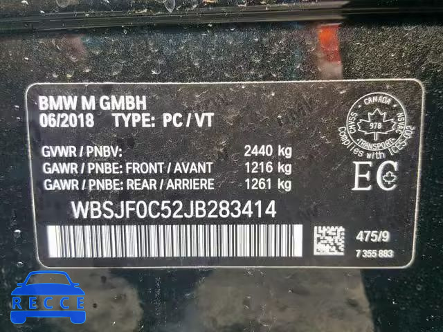 2018 BMW M5 WBSJF0C52JB283414 image 9