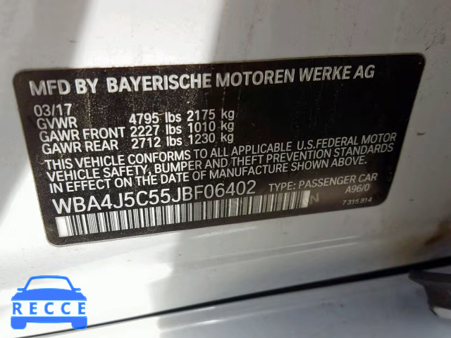 2018 BMW 440I GRAN WBA4J5C55JBF06402 зображення 9