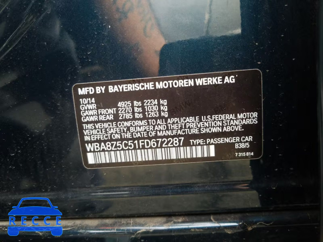 2015 BMW 328 XIGT S WBA8Z5C51FD672287 image 9