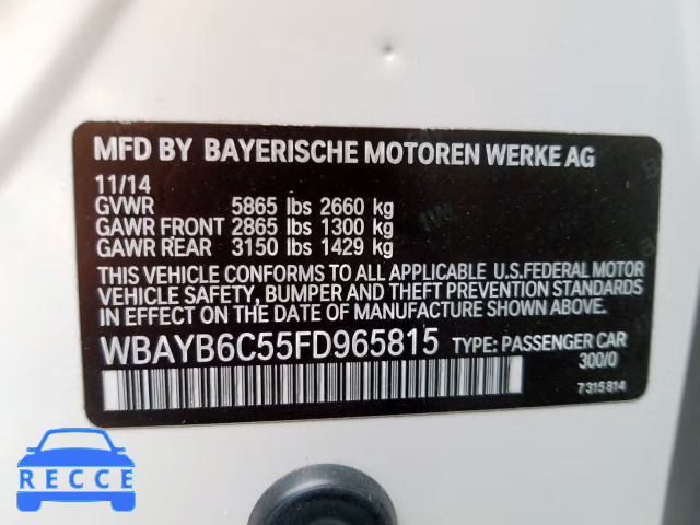 2015 BMW 750 XI WBAYB6C55FD965815 image 9