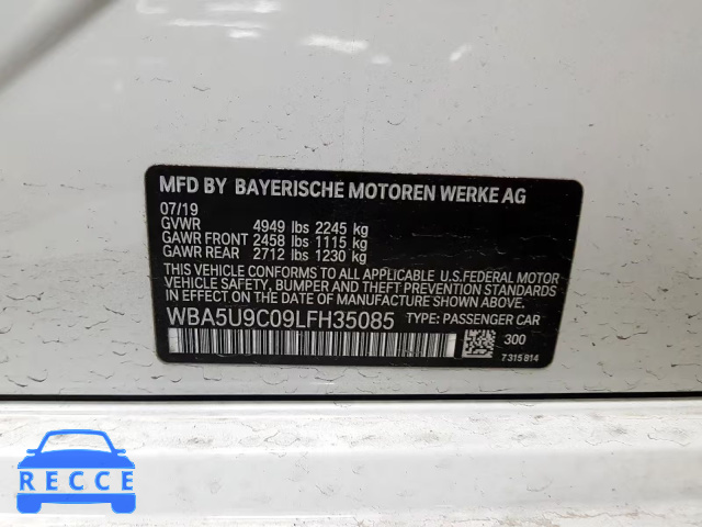 2020 BMW M340XI WBA5U9C09LFH35085 image 9