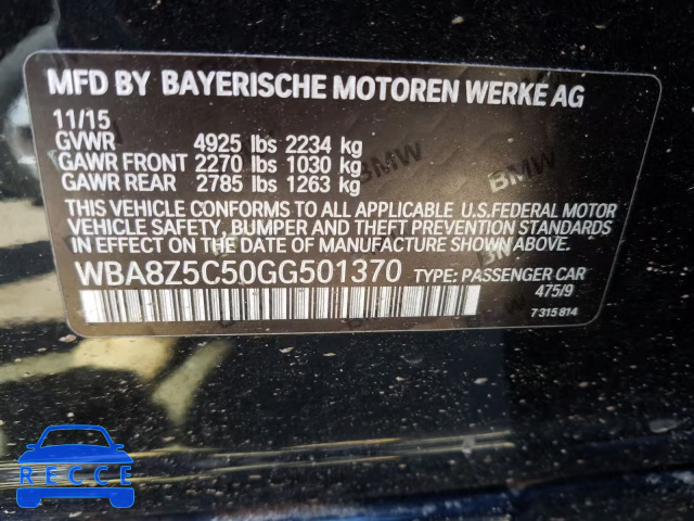 2016 BMW 328 XIGT S WBA8Z5C50GG501370 image 9