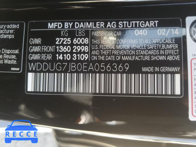 2014 MERCEDES-BENZ S 63 AMG WDDUG7JB0EA056369 зображення 9
