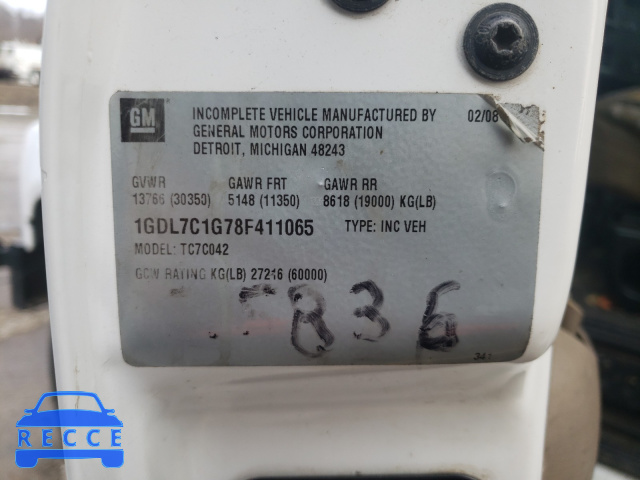 2008 GMC C7500 C7C0 1GDL7C1G78F411065 image 9