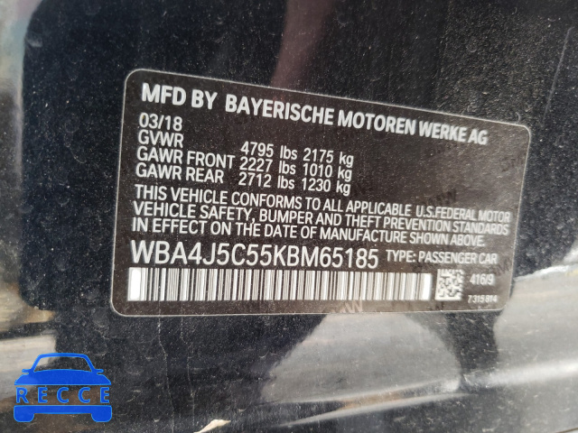2019 BMW 440I GRAN WBA4J5C55KBM65185 image 9