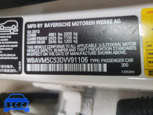 2013 BMW X1 XDRIVE3 WBAVM5C53DVV91106 зображення 9