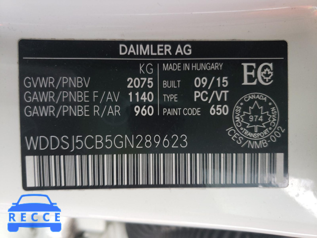 2016 MERCEDES-BENZ CLA 45 AMG WDDSJ5CB5GN289623 image 9