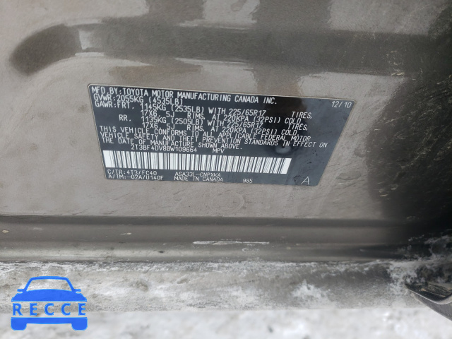 2011 TOYOTA RAV 4 2T3BF4DV8BW109664 image 9