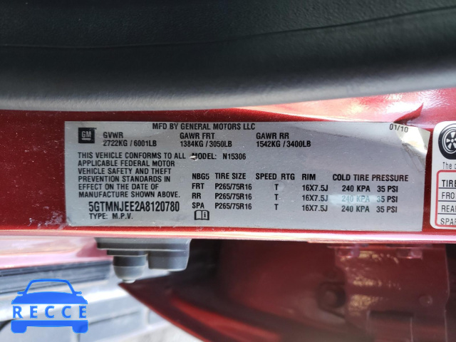 2010 HUMMER H3 LUXURY 5GTMNJEE2A8120780 зображення 9
