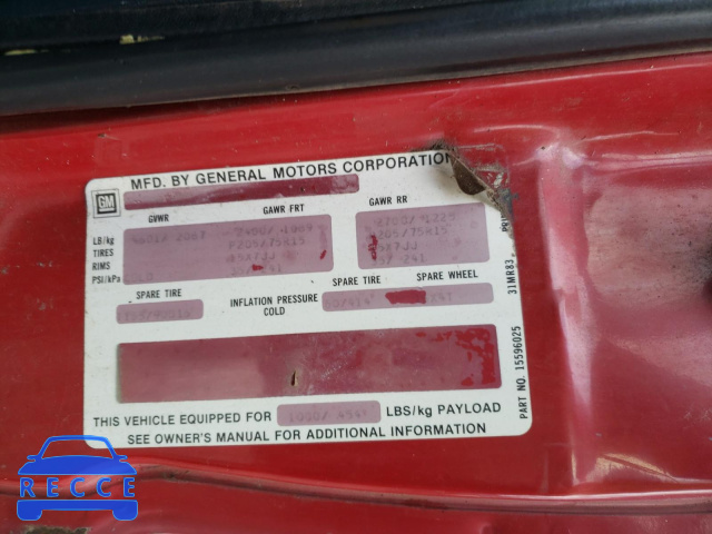 1985 CHEVROLET BLAZER S10 1G8CT18B6F0177994 image 9