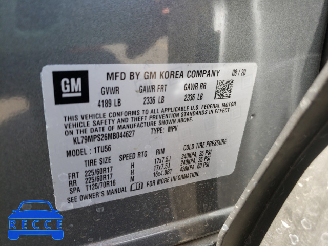 2021 CHEVROLET TRAILBLAZR KL79MPS26MB044627 image 9