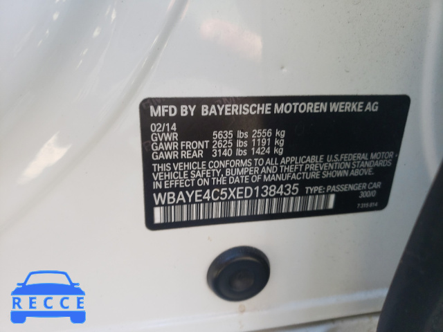 2014 BMW 740 LI WBAYE4C5XED138435 image 9