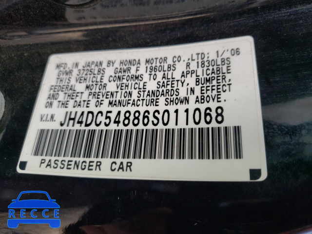 2006 ACURA RSX JH4DC54886S011068 image 9