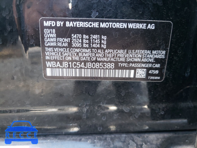 2018 BMW 530XE WBAJB1C54JB085388 зображення 9