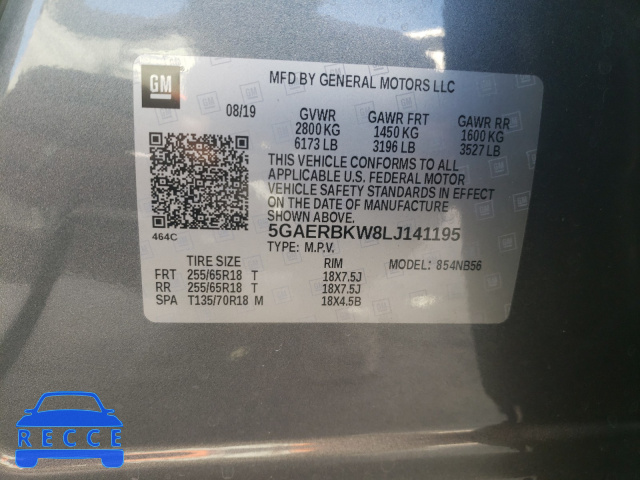 2020 BUICK ENCLAVE ES 5GAERBKW8LJ141195 Bild 9