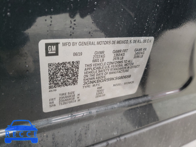2019 CHEVROLET BLAZER 2LT 3GNKBGRS9KS680659 image 9