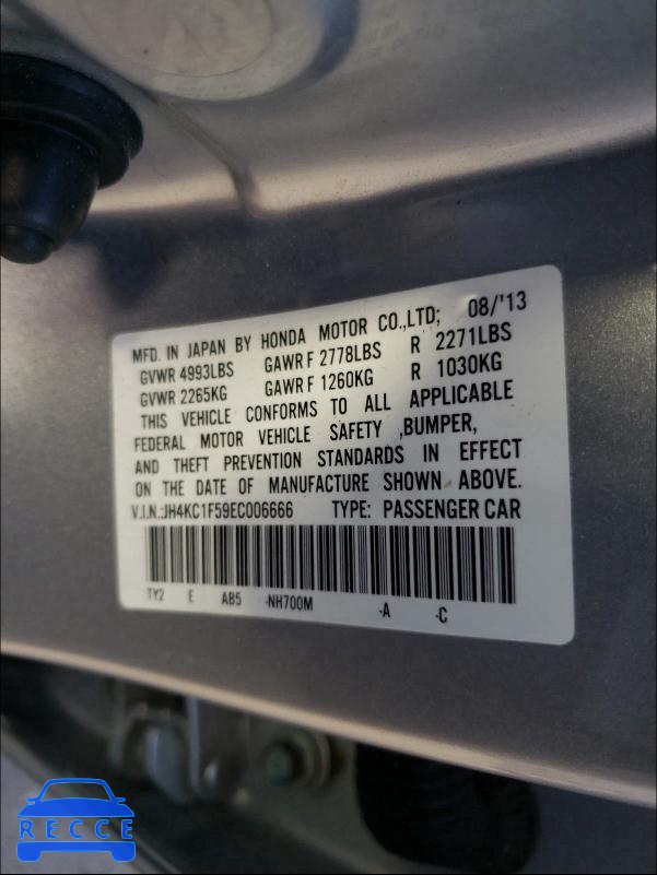 2014 ACURA RLX TECH JH4KC1F59EC006666 Bild 9