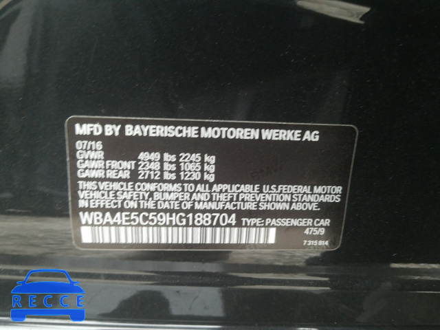 2017 BMW 440XI GRAN WBA4E5C59HG188704 Bild 9
