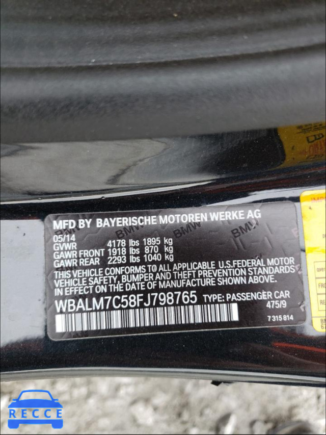 2015 BMW Z4 SDRIVE3 WBALM7C58FJ798765 image 9