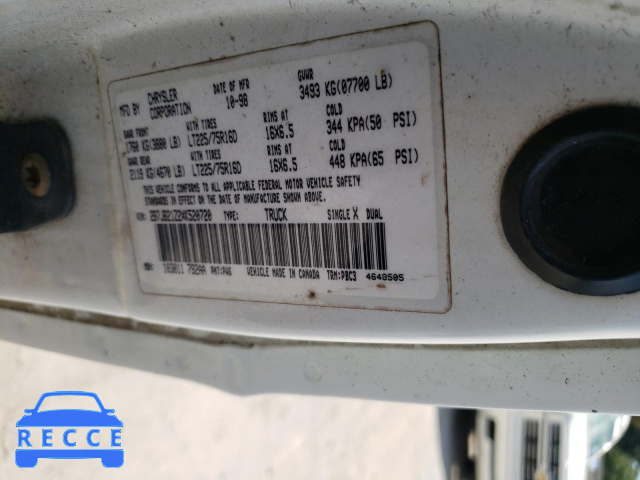 1999 DODGE RAM VAN B2 2B7JB21Z2XK520720 Bild 9