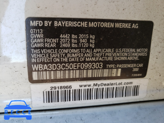 2014 BMW 328 D WBA3D3C50EF099303 image 9