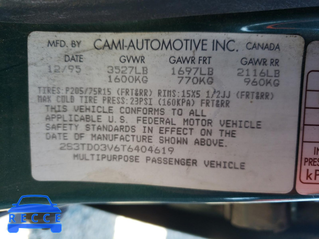 1996 SUZUKI SIDEKICK J 2S3TD03V6T6404619 image 9