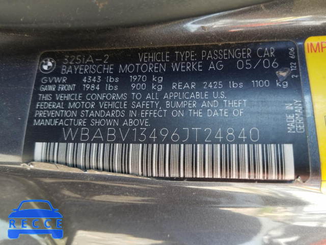 2006 BMW 325 CI SUL WBABV13496JT24840 image 9