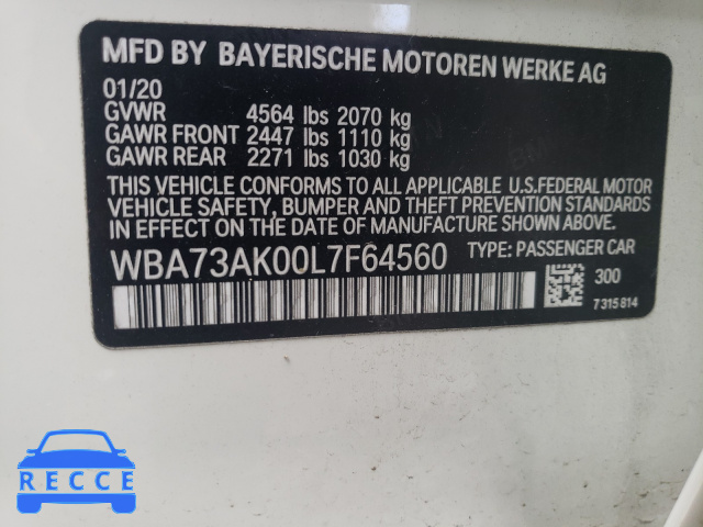 2020 BMW 228XI WBA73AK00L7F64560 image 9