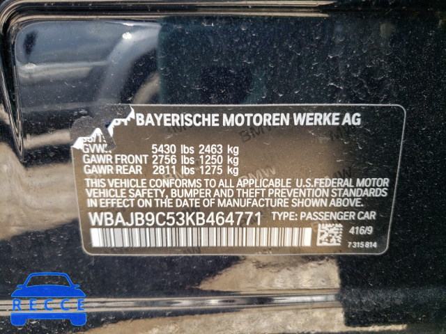2019 BMW M550XI WBAJB9C53KB464771 зображення 9