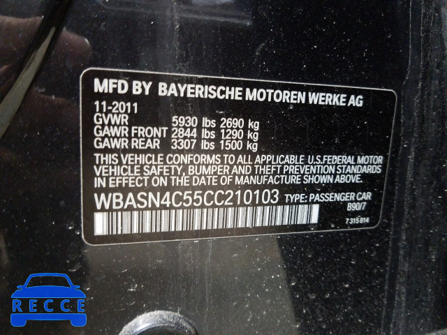 2012 BMW 550 IGT WBASN4C55CC210103 зображення 9