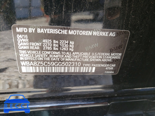 2016 BMW 328 XIGT S WBA8Z5C59GG502310 зображення 9
