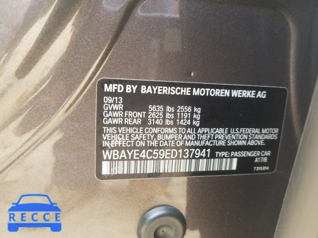 2014 BMW 740 LI WBAYE4C59ED137941 Bild 9