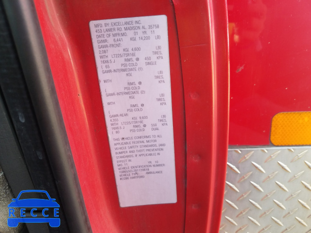 2011 CHEVROLET EXPRESS G4 1GB6G5CL2B1120618 image 9