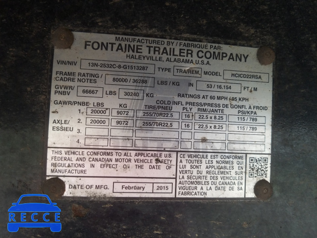 2016 FONTAINE FLATBED TR 13N2532C8G1513287 image 9