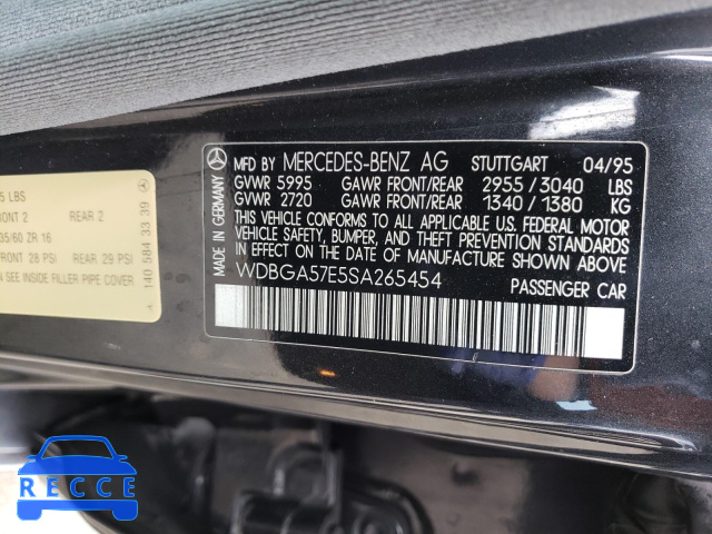 1995 MERCEDES-BENZ S 600 WDBGA57E5SA265454 image 9