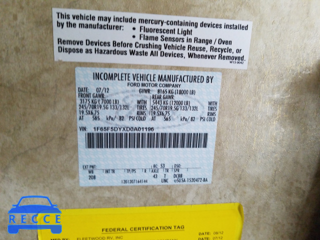 2013 FORD MH 1F65F5DYXD0A01196 image 9