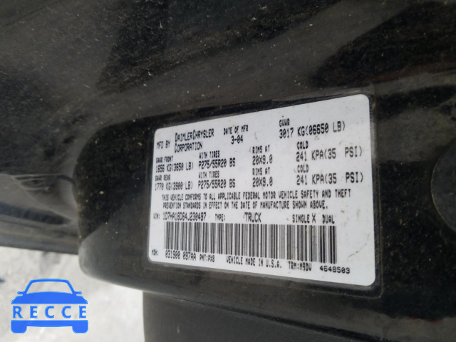 2004 DODGE RAM 1D7HA18D64J230497 image 9