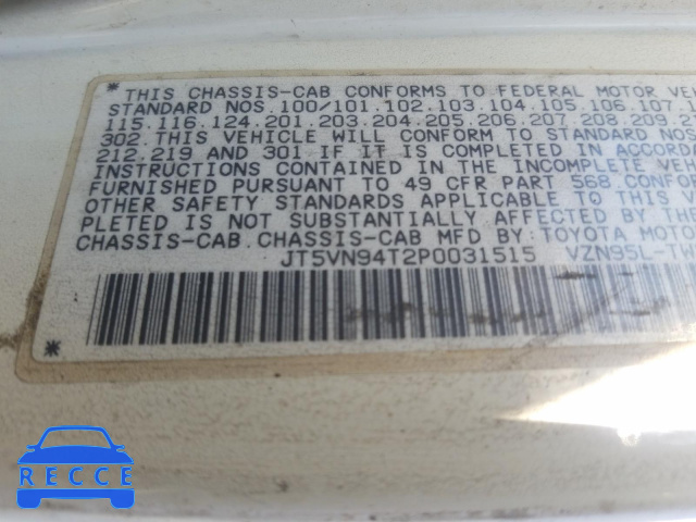 1993 TOYOTA PICKUP CAB JT5VN94T2P0031515 image 9