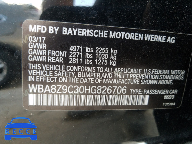 2017 BMW 330 XIGT WBA8Z9C30HG826706 зображення 9